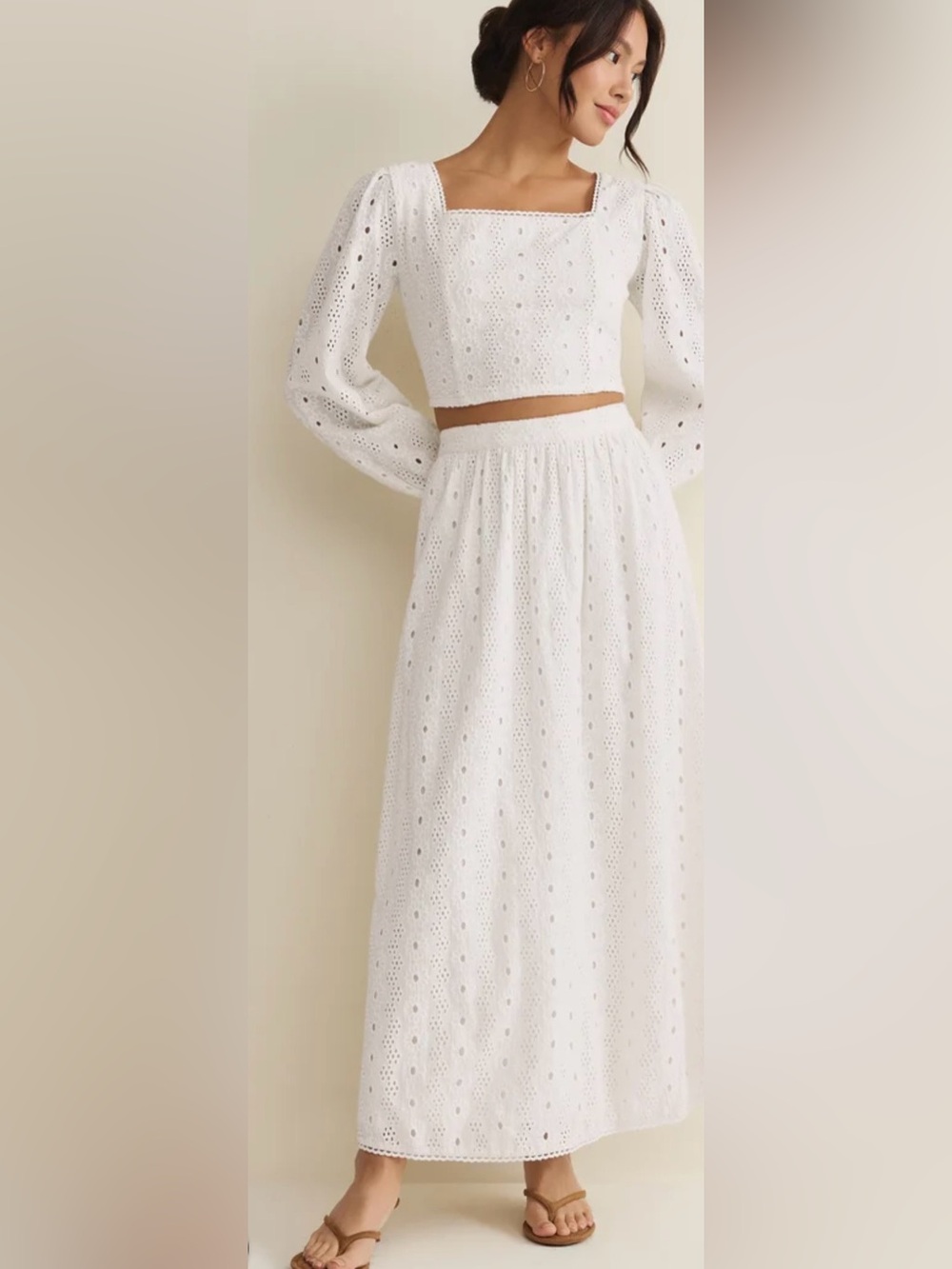 NEW Z SUPPLY Bria eyelet skirt ivory white small